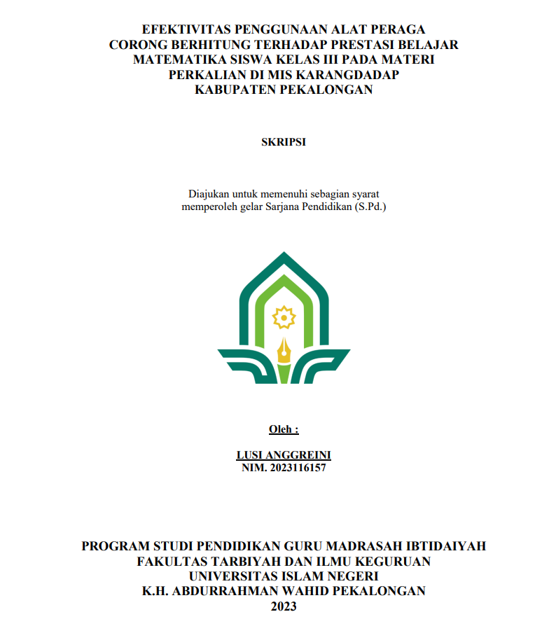 Efektivitas Penggunaan Alat Peraga Corong Berhitung Terhadap Prestasi Belajar Matematika Siswa Kelas III Pada Materi Perkalian Di MIS Karangdadap Kabupaten Pekalongan