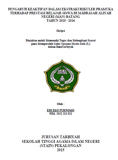 Pengaruh Keaktifan Dalam Ekstrakurikuler Pramuka Terhadap Prestasi Belajar Siswa di Madrasah Aliyah Negeri (MAN) Batang tahun 2015/2016