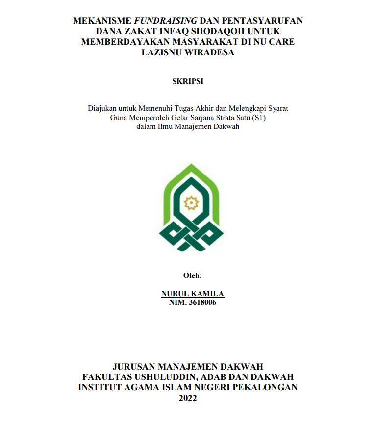 Mekanisme Fundraising dan Pentasyarupan Dana Zakat Infaq Shodaqoh untuk Memperdayakan Masyarakat di NU Care LAZISNU Wiradesa