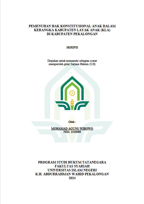 Pemenuhan Hak Konstitusional Anak Dalam Kerangka Kabupaten Layak Anak (KLA) di Kabupaten Pekalongan