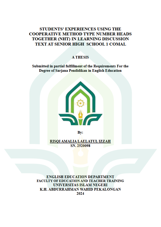 Students' Experinces Using The Cooperative Method Type Number Heads Together (NHT) In Learning Discussion Text At Senior High School 1 Comal