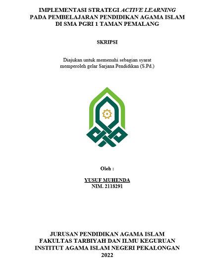 Implementasi Strategi Active Learning Pada Pembelajaran Pendidikan Agama Islam di SMA PGRI 1 Taman Pemalang