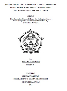 Peran Guru PAI dalam Membina Kecerdasan Spiritual Peserta Didik di SMP Negeri 1 Wonopringgo Kec. Wonopringgo Kab. Pekalongan