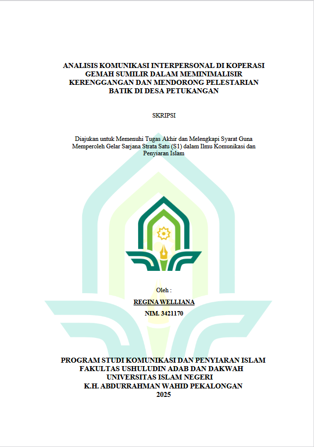 Image of Analisis Komunikasi Interpersonal Di Koprasi Gemah Sumilir Dalam Meminimalisir  Kerenggangan Dan Mendorong Pelestarian Batik Di Desa Petukangan