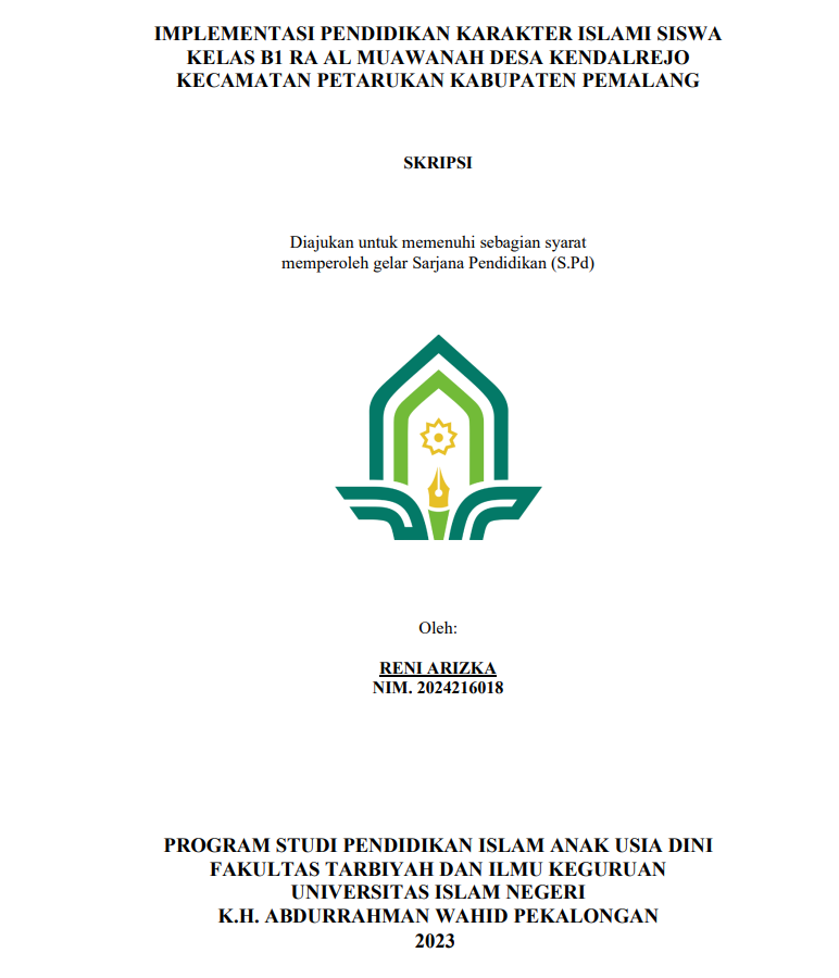 Image of Implementasi Pendidikan Karakter Islami Siswa Kelas B1 RA Al Muawanah Desa Kendalrejo Kecamatan Petarukan Kabupaten Pemalang