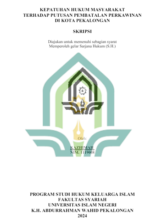 Image of Kepatuhan Hukum Masyarakat Terhadap Putusan Pembatalan Perkawinan di Kota Pekalongan