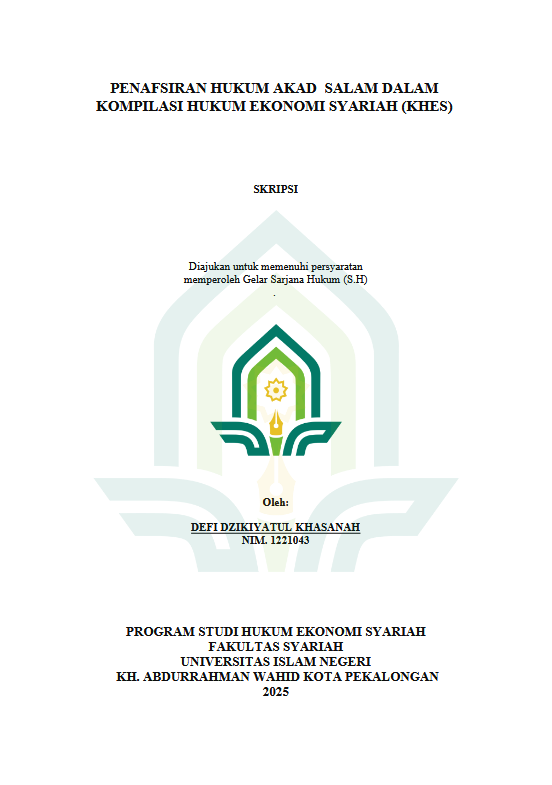Image of Penafsiran Hukum Akad Salam Dalam Kompilasi Hukum Ekonomi Syariah (KHES)