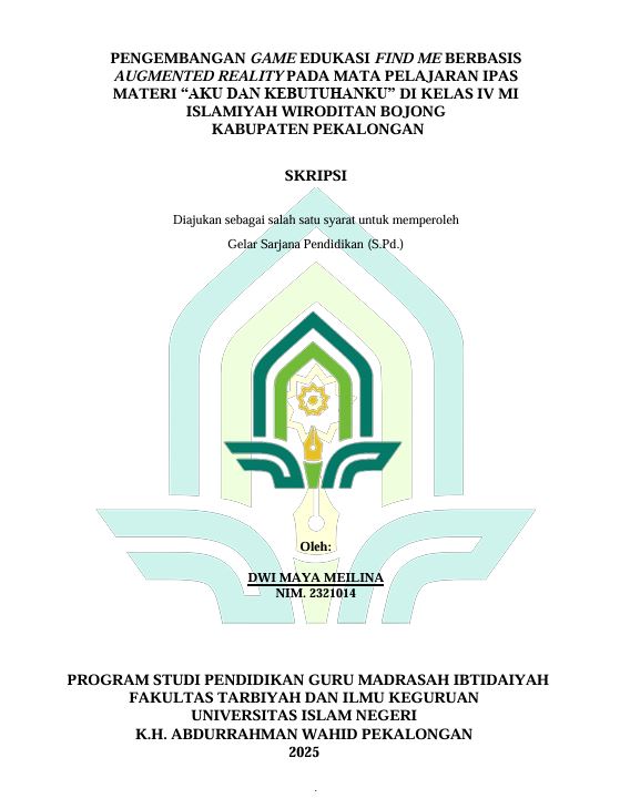 Image of Pengembangan Game Edukasi Find Me Berbasis Augmented Realitiy Pada Mata Pelajaran Ipas Materi 