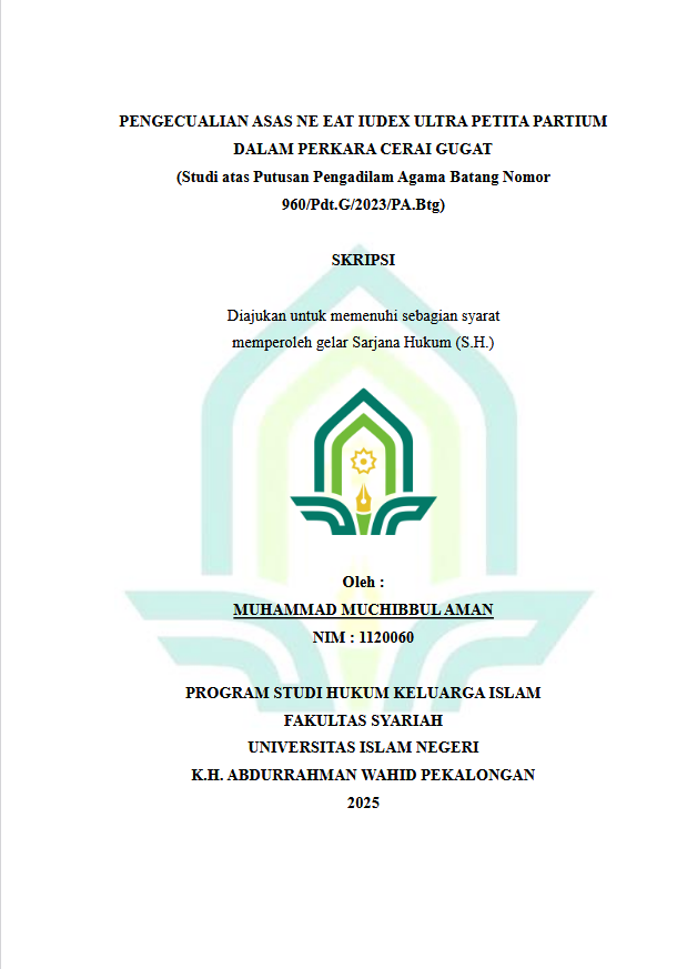 Image of Pengecualian Asas Ne Eat Iudex Ultra Petita Partium Dalam Perkara Cerai Gugat (Studi Atas Putusan Pengadilan Agama Batang Nomor 960/Pdt.G/2023/PA BTG)