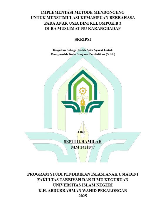 Image of Implementasi Metode Mendongeng Untuk Menstimulasi Kemampuan Berbahasa Pada Anak Usia Dini Kelompok B3 di RA Muslimat NU Karangdadap
