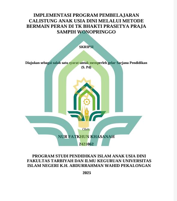 Image of Implementasi Program Pembelajaran Calistung Anak Usia Dini Melalui Metode Bermain Peran di TK Bhakti Prasetya Praja Sampih Wonopringgo