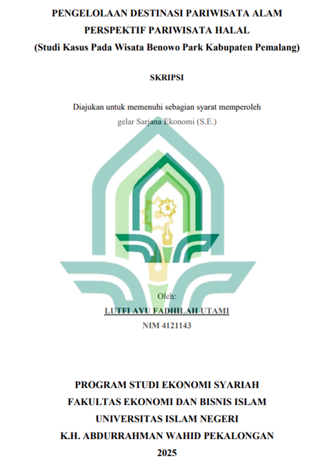 Image of Pengelolaan Destinasi Pariwisata Alam Perspektif Pariwisata Halal (Studi Kasus pada Wisata Benowo Park Kabupaten Pemalang)
