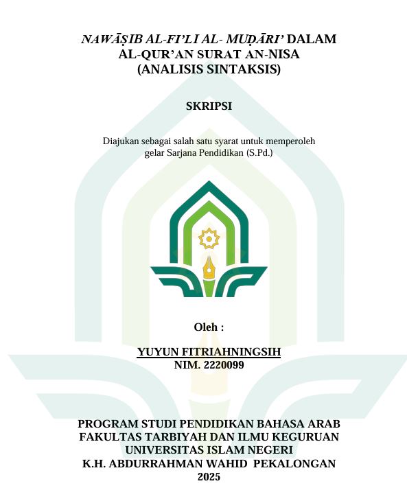 Image of Nawasib Al- Fi'li - Mudari' Dalam Al-Qur'an Surat An-Nisa (Analisis Sintaksis)