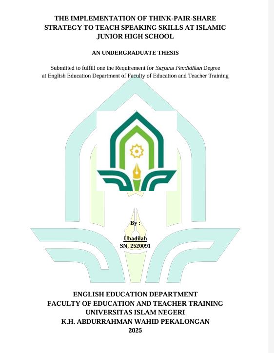 Image of The Implementation Of Think-Pair-Sher Strategy To Teach Speaking Skills At Islamic Junior High School