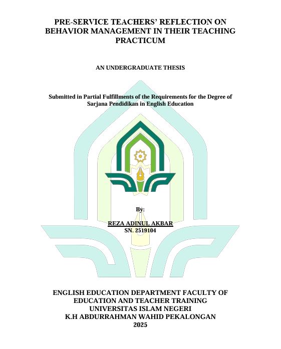 Image of Pre-Service Teachers' Reflection On Behavior Management In Their Teaching Practicum