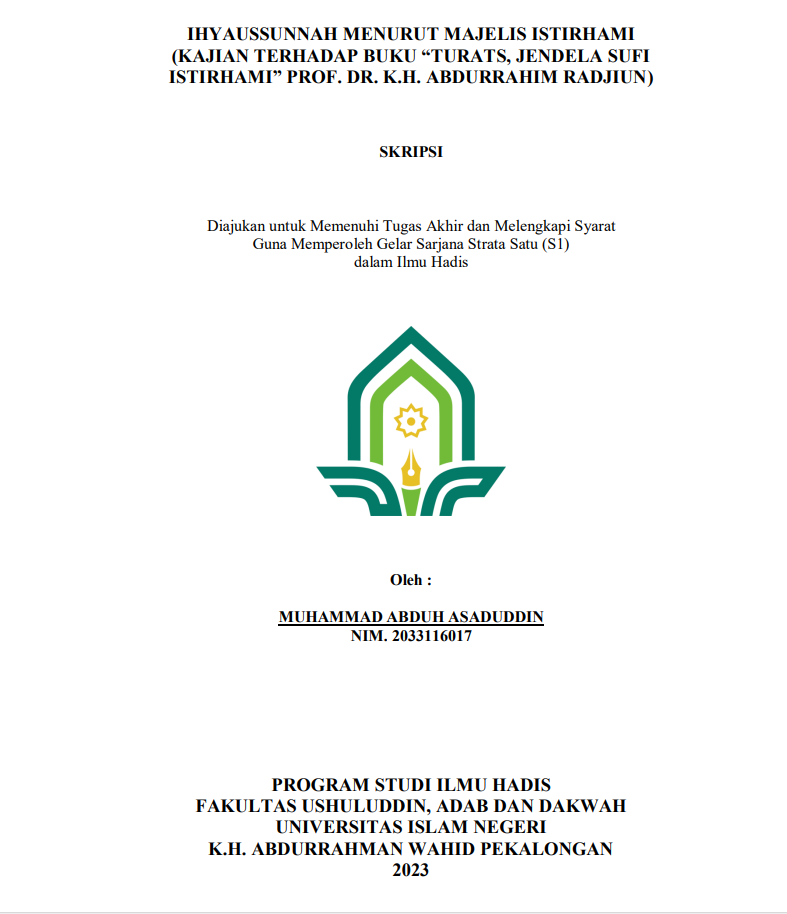 Image of Ihyaussunnah Menurut Majelis Istirhami (Kajian Terhadap Buku 