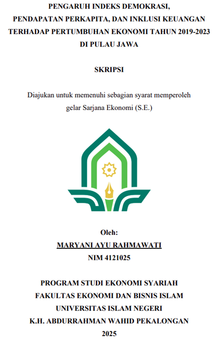 Image of Pengaruh Indeks Demokrasi, Pendapatan Perkapita, dan Inklusi Keuangan Terhadap Pertumbuhan Ekonomi Tahun 2019-2023 di Pulau Jawa