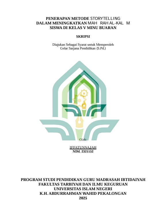 Image of Penerapan Metode Storytelling Dalam Meningkatkan Maharah Al-Kalm Siswa Dikelas V Minu Buaran