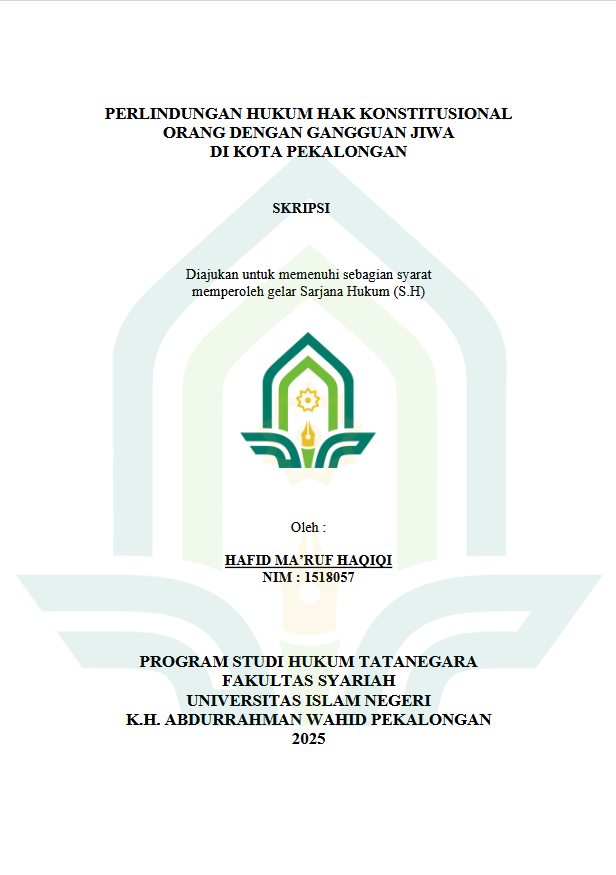 Image of Perlindungan Hukum Hak Konstitusional Orang Dengan Gangguan Jiwa Di Kota Pekalongan