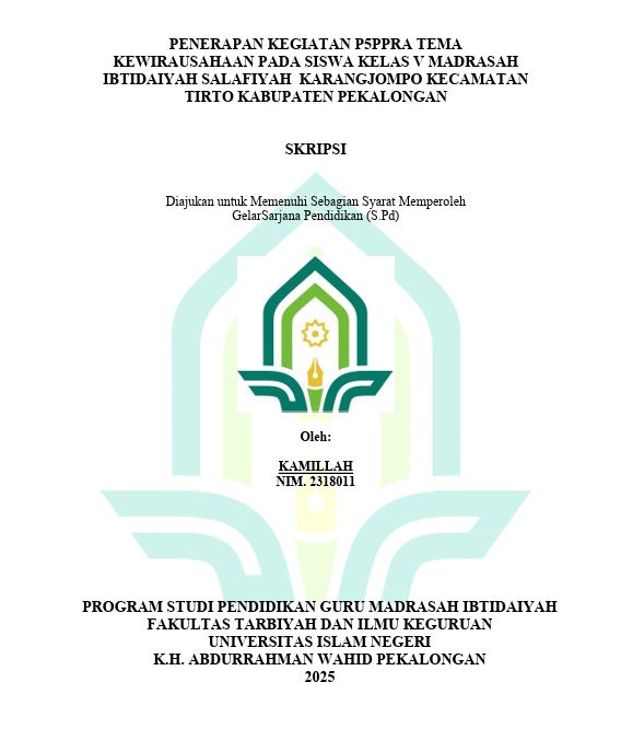 Image of Penerapan Kegiatan P5PPRA Tema Kewirausahawan Pada Siswa Kelas V Madrasah Ibtidaiyah Salafiyah Karangjompo Kecamatan Tirto Kabupaten Pekalongan
