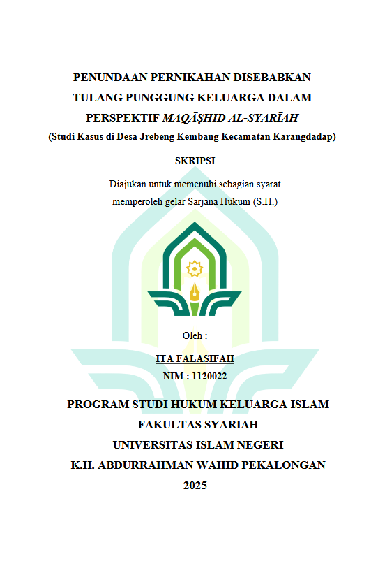 Image of Analisis Penundaan Pernikahan Akibat Tanggung Jawab Ekonomi Perspektif Maqashid Al-Syariah (Studi Kasus Di Desa Jrebeng Kembang Kecamatan Karangdadap)