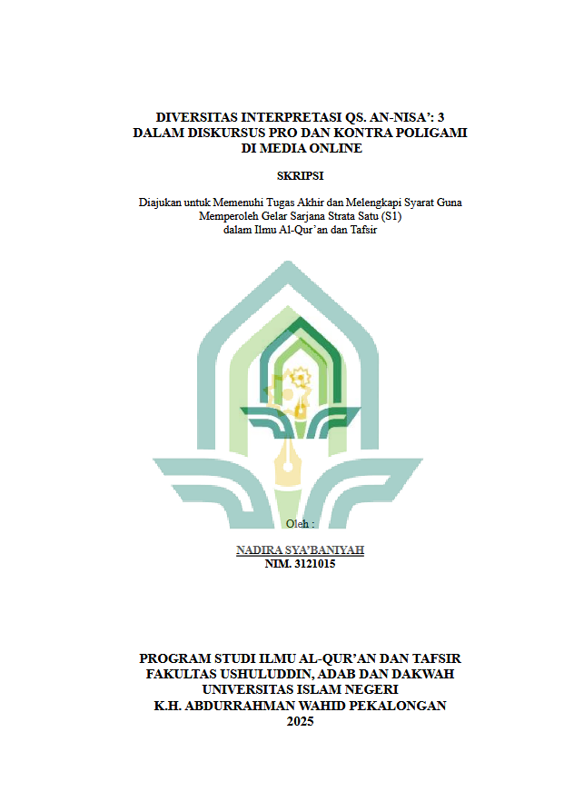 Image of Diversitas Interpretasi Qs. An-Nisa': 3 Dalam Diskursus Pro Dan Kontra Poligami Di Media Online