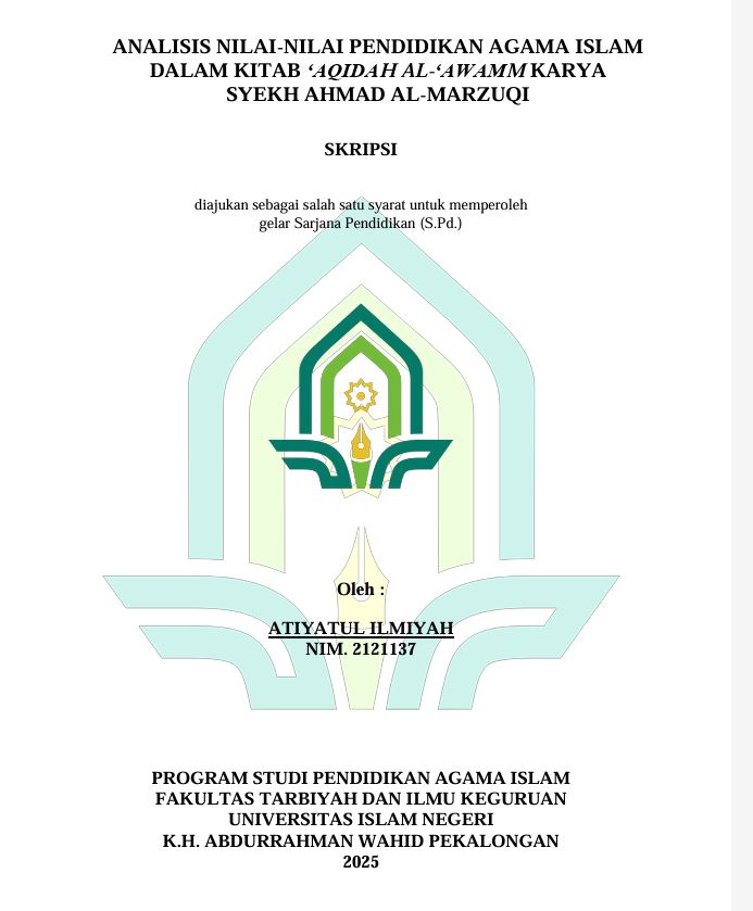 Image of Analisis Nilai-Nilai Pendidikan Agama Islam Dalam Kitab 'Aqidah Al-Awamm Karya Syekh Ahmad Al-Marzuqi