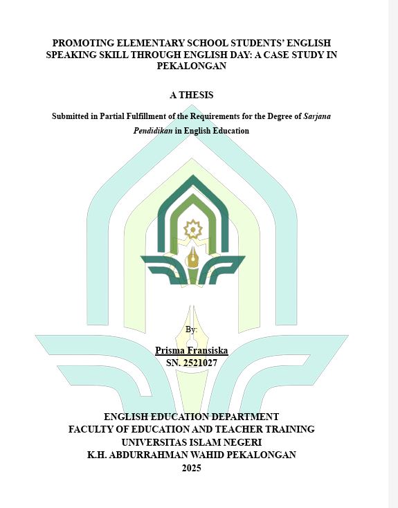 Image of Promoting Elementary School Students' English Speaking Skill Through English Day: A Case Study In Pekalongan