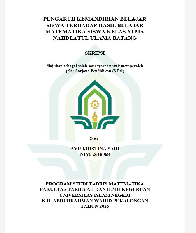 Image of Pengaruh Kemandirian Belajar Siswa Terhadap Hasil Belajar Matematika Siswa Kelas XI MA Nahdlatul Ulama Batang