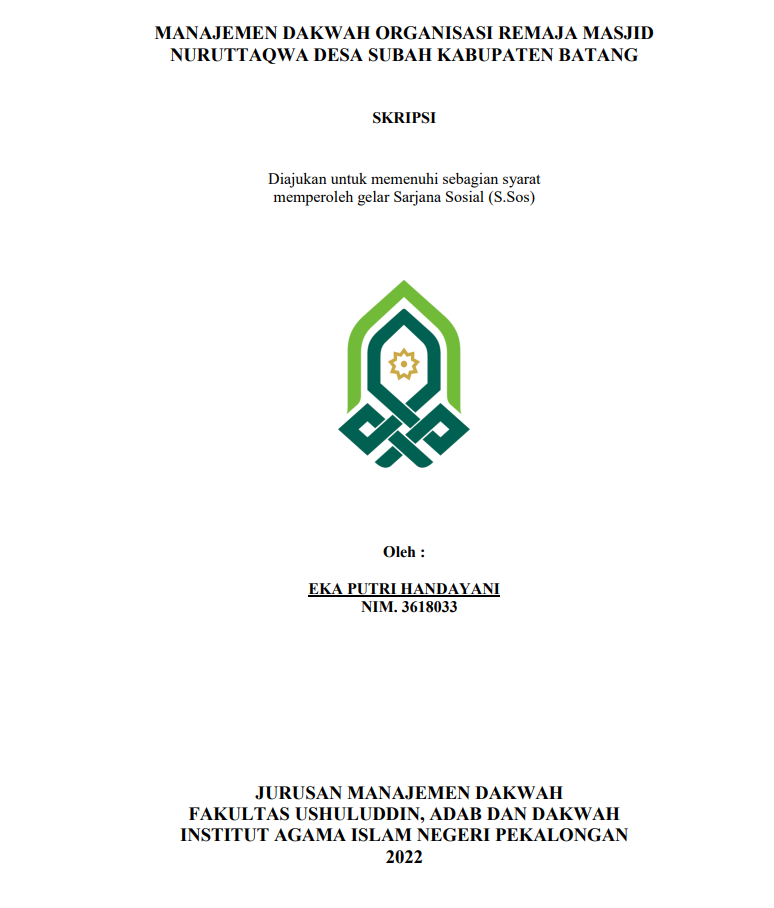 Image of Manajemen Dakwah Organisasi Remaja Masjid Nuruttaqwa Desa Subah Kabupaten Batang