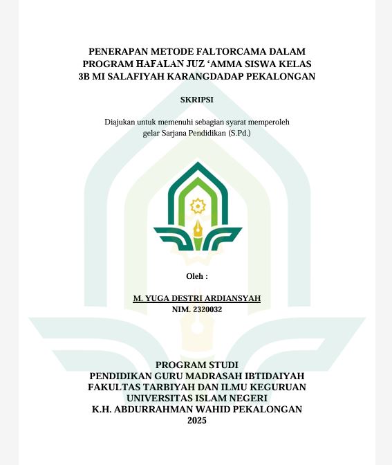 Image of Penerapan Metode Faltorcama Dalam Program Hafalan Juz'amma Siswa Kelas 3B MI Salafiyah Karangdadap Pekalongan