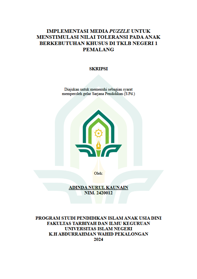 Image of Implementasi Media Puzzle Untuk Menstimulasi Nilai Toleransi Pada Anak Berkebutuhan Khusus Di TKLB Negeri 1 Pemalang