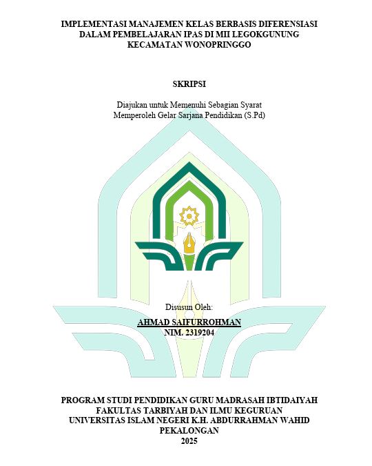 Image of Implementasi Manajemen Kelas Berbasis Diferensiasi Dalam Pembelajaran IPAS di MII Legokgunung Kecamatan Wonopringgo