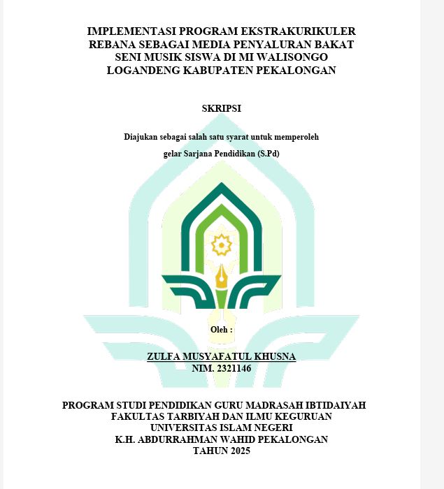 Image of Implementasi Program Ekstrakulikuler Rebana Sebagai Media Penyaluran Bakat Seni Musik Siswa di MI Walisongo Logandeng Kabupaten Pekalongan
