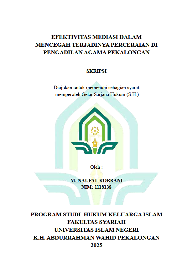 Image of Evektivitas Mediasi Dalam Mencegah Terjadinya Perceraian Di Pengadilan Agama Pekalongan