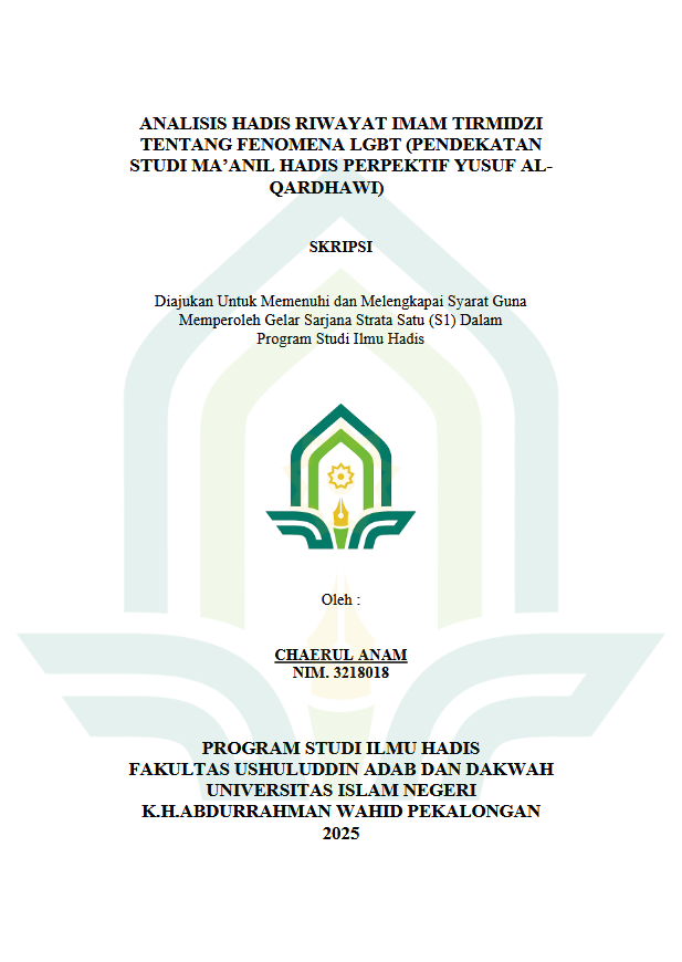 Image of Analisis Hadis Riwayat Imam Tirmidzi Tentang Fenomena LGBT (Pendekatan Studi Ma'anil Hadis Perpektif Yusuf Al-Qardhawi)