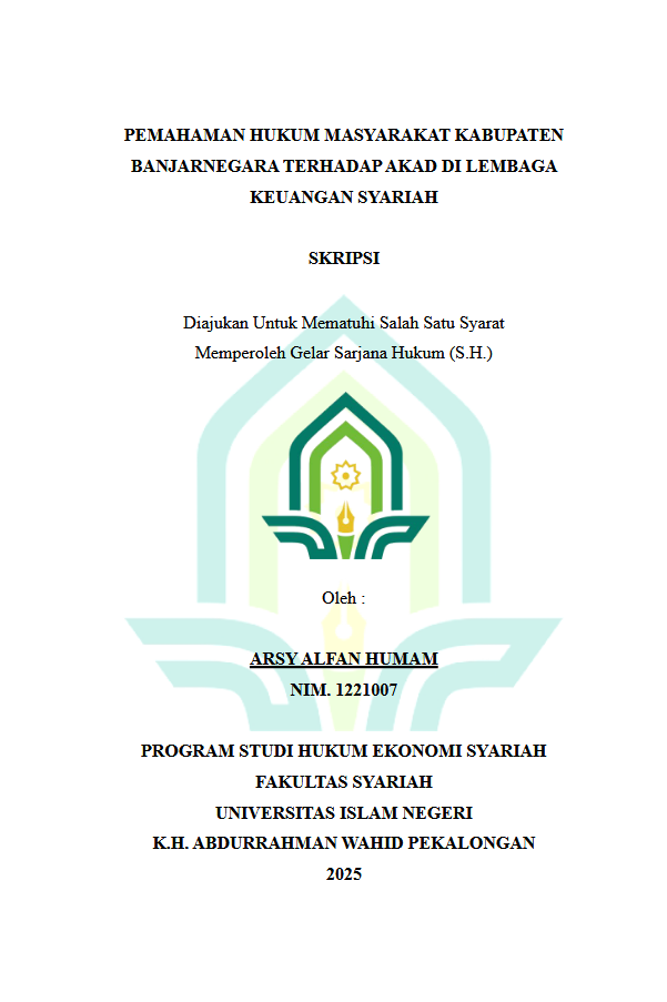 Image of Pemahaman Hukum Masyarakat Kabupaten Banjarnegara Terhadap Akad Di Lembaga Keuangan Syariah