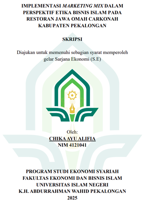 Image of Implementasi Marketing Mix Dalam Perspektif Etika Bisnis Islam Pada Restoran Jawa Omah Carkonah Kabupaten Pekalongan