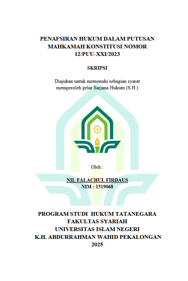 Image of Penafsiran Hukum Dalam Putusan Mahkamah Konstitusi Nomor 12/PUU-XXI/2023