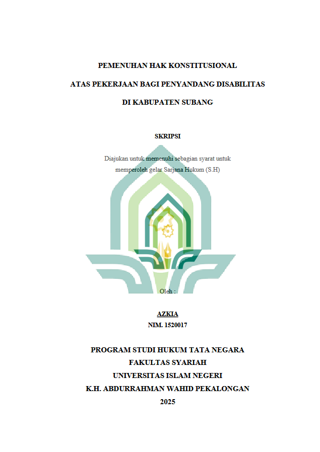 Image of Pemenuhan Hak Konstitusional Atas Pekerjaan Bagi Penyandang Disabilitas Di kabupaten Subang