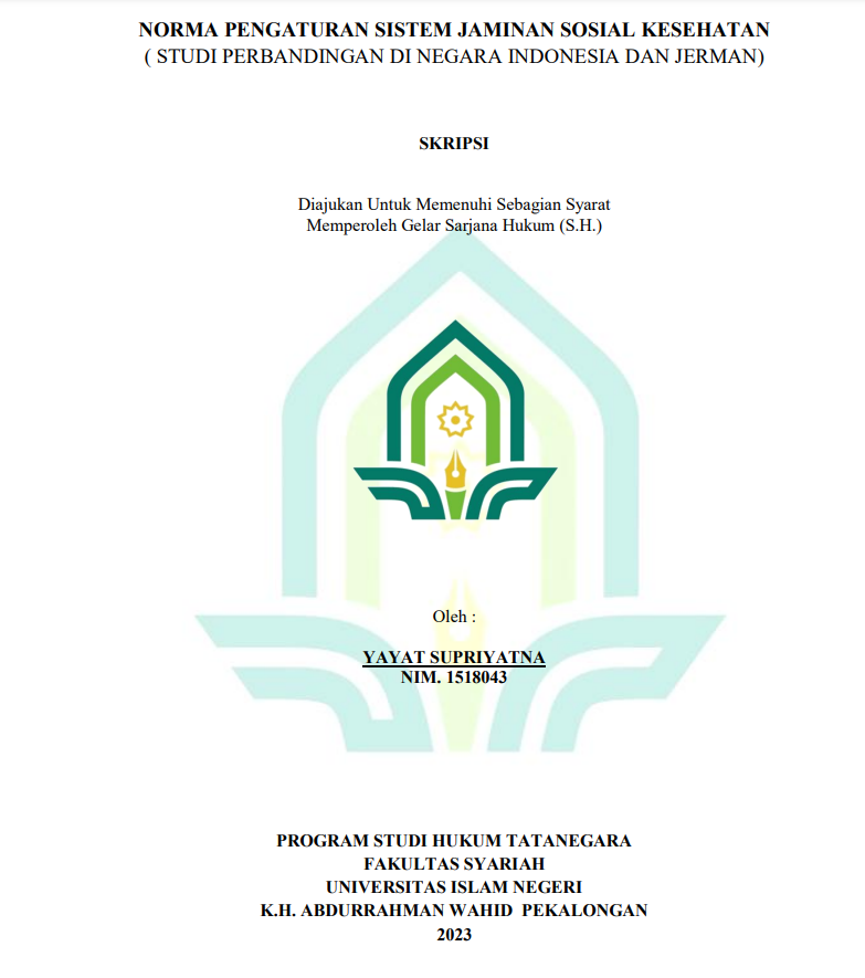 Image of Norma Pengaturan Sistem Jaminan Sosial Kesehatan (Studi Perbandingan di Negara Indonesia dan Jerman