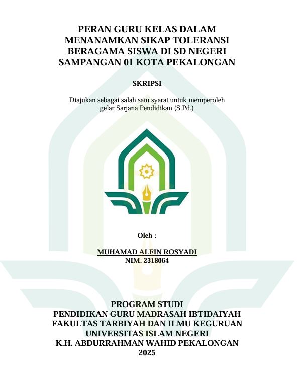 Image of Peran Guru Kelas Dalam Menanamkan Sikap Toleransi Beragama Siswa di SD Negeri Sampangan 01 Kota Pekalongan