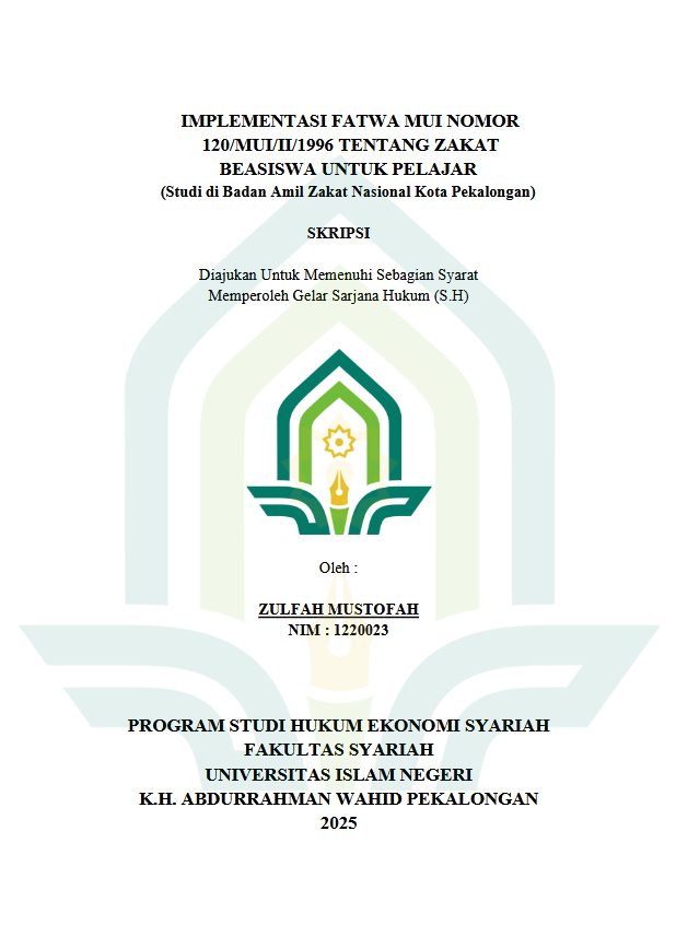 Image of Implementasi Fatwa MUI Nomor 120/MUI/II/1996 Tentang Zakat Beasiswa Untuk Pelajar (Studi di Badan Amil Zakat Nasional Kota Pekalongan)