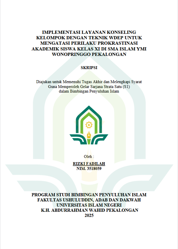 Image of Implementasi Layanan Konseling Kelompok Dengan Teknik WDEP Untuk Mengatasi Perilaku Prokrastinasi Akademik Siswa Kelas XI Di SMA Islam YMI Wonopringgo Pekalongan