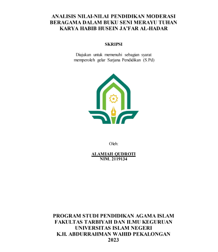 Image of Analisis Nilai-Nilai Pendidikan Moderasi Beragama Dalam Buku Seni Merayu Tuhan Karya Habib Husein Ja'far Al-Hadar