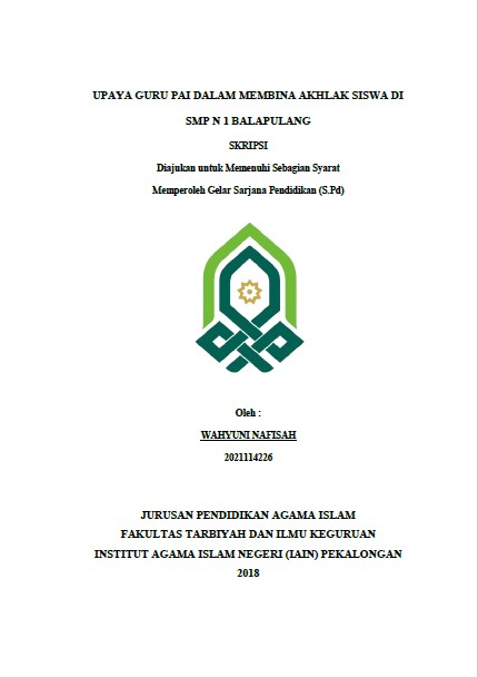 Image of Upaya Guru PAI Dalam Membina Akhlaq Siswa Di SMP N 1 Balapulang