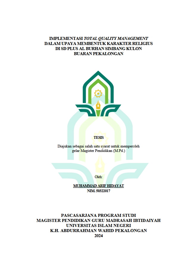 Image of Implementasi Total Quality Management Dalam Upaya Membentuk Karakter Religius Di SD Plus Al Burhan Simbang Kulon Buaran Pekalongan