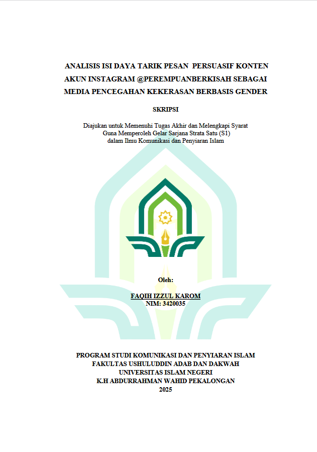 Image of Analisis Isi Daya Tarik Pesan Persuasif Konten Akun Instagram @Perempuanberkisah Sebagai Media Pencegahan Kekerasan Berbasis Gender