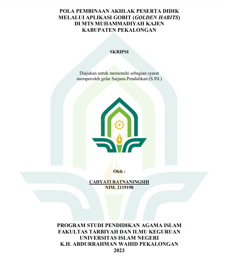 Image of Pola Pembinaan Akhlak Peserta Didik Melalui Aplikasi Gobit (Golden Habits) Di MTS Muhammadiayah Kajen Kab. Pekalongan