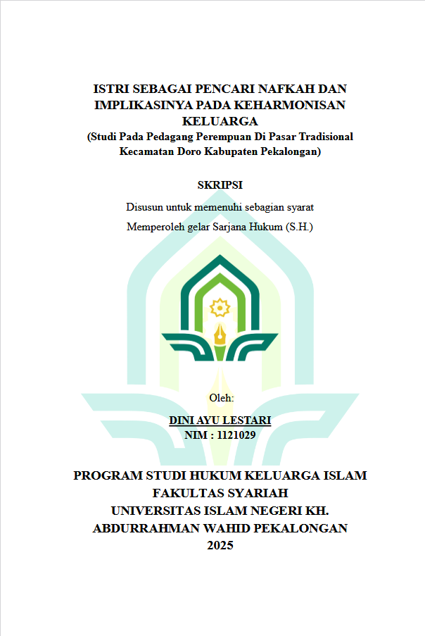 Image of Istri Sebagai Pencari Nafkah Dan Implikasinya Pada Keharmonisan Keluarga (Studi Pada Pedagang Perempuan Di Pasar Tradisional Kecamatan Doro Kabupaten Pekalongan)